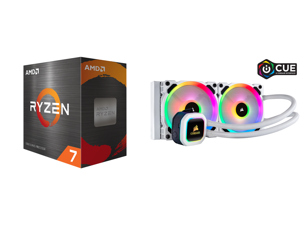 AMD Ryzen 7 5800X 3.8 GHz Socket AM4 100-100000063WOF Desktop Processor and Corsair Hydro Series H100i RGB PLATINUM SE 240mm Radiator Dual LL120 RGB PWM Fans Advanced RGB Lighting and Fan Control with Software Liquid CPU Cooler. (CW-9060042 AMD Ryzen 7 5800X 3.8 GHz Socket AM4 100-100000063WOF Desktop Processor and Corsair Hydro Series H100i RGB PLATINUM SE 240mm Radiator Dual LL120 RGB PWM Fans Advanced RGB Lighting and Fan Control with Software Liquid CPU Cooler. (CW-9060042