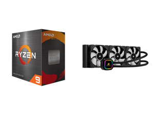 AMD Ryzen 9 5950X 3.4 GHz Socket AM4 100-100000059WOF Desktop Processor and CORSAIR iCUE H150i RGB PRO XT 360mm Radiator Triple 120mm PWM Fans Advanced RGB Lighting and Fan Control with Software Liquid CPU Cooler AMD Ryzen 9 5950X 3.4 GHz Socket AM4 100-100000059WOF Desktop Processor and CORSAIR iCUE H150i RGB PRO XT 360mm Radiator Triple 120mm PWM Fans Advanced RGB Lighting and Fan Control with Software Liquid CPU Cooler