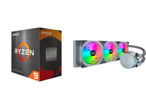 AMD Ryzen 9 5950X 3.4 GHz Socket AM4 100-100000059WOF Desktop Processor and Cooler Master MasterLiquid ML360P Silver Edition ARGB Close-Loop AIO CPU Liquid Cooler 360 Radiator SF360R Fan Addressable RGB Lighting for AMD Ryzen Threadripper/I AMD Ryzen 9 5950X 3.4 GHz Socket AM4 100-100000059WOF Desktop Processor and Cooler Master MasterLiquid ML360P Silver Edition ARGB Close-Loop AIO CPU Liquid Cooler 360 Radiator SF360R Fan Addressable RGB Lighting for AMD Ryzen Threadripper/I