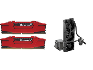 G.SKILL Ripjaws V Series 16GB (2 x 8GB) 288-Pin DDR4 SDRAM DDR4 3200 (PC4 25600) Desktop Memory Model F4-3200C16D-16GVRB and CoolerMaster MasterLiquid ML360 SUB-ZERO Thermoelectric Cooling (TEC) AIO CPU Liquid Cooler Powered by Intel Cryo C G.SKILL Ripjaws V Series 16GB (2 x 8GB) 288-Pin DDR4 SDRAM DDR4 3200 (PC4 25600) Desktop Memory Model F4-3200C16D-16GVRB and CoolerMaster MasterLiquid ML360 SUB-ZERO Thermoelectric Cooling (TEC) AIO CPU Liquid Cooler Powered by Intel Cryo C