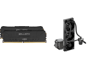 Crucial Ballistix 3200 MHz DDR4 DRAM Desktop Gaming Memory Kit 32GB (16GBx2) CL16 BL2K16G32C16U4B (BLACK) and CoolerMaster MasterLiquid ML360 SUB-ZERO Thermoelectric Cooling (TEC) AIO CPU Liquid Cooler Powered by Intel Cryo Cooling Technolo Crucial Ballistix 3200 MHz DDR4 DRAM Desktop Gaming Memory Kit 32GB (16GBx2) CL16 BL2K16G32C16U4B (BLACK) and CoolerMaster MasterLiquid ML360 SUB-ZERO Thermoelectric Cooling (TEC) AIO CPU Liquid Cooler Powered by Intel Cryo Cooling Technolo