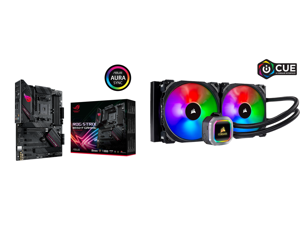 ASUS ROG STRIX B550-F GAMING AM4 ATX AMD Motherboard and CORSAIR Hydro Series H115i RGB PLATINUM 280mm 2 x ML PRO 140mm RGB PWM Fans RGB Lighting Fan Control w/ Software Liquid CPU Cooler. CW-9060038-WW. Support: Intel 1200 2066 AMD AM4 TR4 ASUS ROG STRIX B550-F GAMING AM4 ATX AMD Motherboard and CORSAIR Hydro Series H115i RGB PLATINUM 280mm 2 x ML PRO 140mm RGB PWM Fans RGB Lighting Fan Control w/ Software Liquid CPU Cooler. CW-9060038-WW. Support: Intel 1200 2066 AMD AM4 TR4