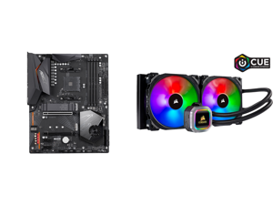 GIGABYTE X570 AORUS ELITE AMD Ryzen 3000 PCIe 4.0 SATA 6Gb/s USB 3.2 AMD X570 ATX Motherboard and CORSAIR Hydro Series H115i RGB PLATINUM 280mm 2 x ML PRO 140mm RGB PWM Fans RGB Lighting Fan Control w/ Software Liquid CPU Cooler. CW-9060038 GIGABYTE X570 AORUS ELITE AMD Ryzen 3000 PCIe 4.0 SATA 6Gb/s USB 3.2 AMD X570 ATX Motherboard and CORSAIR Hydro Series H115i RGB PLATINUM 280mm 2 x ML PRO 140mm RGB PWM Fans RGB Lighting Fan Control w/ Software Liquid CPU Cooler. CW-9060038