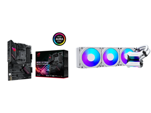 ASUS ROG STRIX B550-F GAMING AM4 ATX AMD Motherboard and Phanteks Glacier One 360MPH D-RGB AIO Liquid CPU Cooler Infinity Mirror Pump Cap Design 3x Silent 120mm MP PWM Fans 3x D-RGB Halos Fan Frames White ASUS ROG STRIX B550-F GAMING AM4 ATX AMD Motherboard and Phanteks Glacier One 360MPH D-RGB AIO Liquid CPU Cooler Infinity Mirror Pump Cap Design 3x Silent 120mm MP PWM Fans 3x D-RGB Halos Fan Frames White