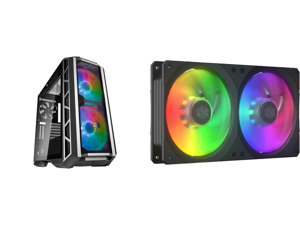 Cooler Master MasterCase H500P Mesh ARGB Airflow ATX Mid-Tower with Dual 200mm ARGB Fans Gun Metal Mesh Front Panel Tempered Glass Side Panel ARGB Lighting System and COOLERMASTER MFX-B2D2-18NPA-R1 MasterFan SF240R ARGB Fan Cooler Master MasterCase H500P Mesh ARGB Airflow ATX Mid-Tower with Dual 200mm ARGB Fans Gun Metal Mesh Front Panel Tempered Glass Side Panel ARGB Lighting System and COOLERMASTER MFX-B2D2-18NPA-R1 MasterFan SF240R ARGB Fan