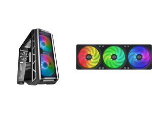 Cooler Master MasterCase H500P Mesh ARGB Airflow ATX Mid-Tower with Dual 200mm ARGB Fans Gun Metal Mesh Front Panel Tempered Glass Side Panel ARGB Lighting System and Cooler Master MasterFan SF360R ARGB 360mm Square Frame Fan Cooler Master MasterCase H500P Mesh ARGB Airflow ATX Mid-Tower with Dual 200mm ARGB Fans Gun Metal Mesh Front Panel Tempered Glass Side Panel ARGB Lighting System and Cooler Master MasterFan SF360R ARGB 360mm Square Frame Fan