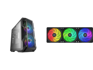 Cooler Master MasterCase H500M ATX Mid-Tower w/ 4x Side Tempered Glass Panels Type-C I/O Panel 2x Vertical GPU Card PCI Slots 2x 200mm ARGB Fans w/ARGB Controller and Cooler Master MasterFan SF360R ARGB 360mm Square Frame Fan Cooler Master MasterCase H500M ATX Mid-Tower w/ 4x Side Tempered Glass Panels Type-C I/O Panel 2x Vertical GPU Card PCI Slots 2x 200mm ARGB Fans w/ARGB Controller and Cooler Master MasterFan SF360R ARGB 360mm Square Frame Fan