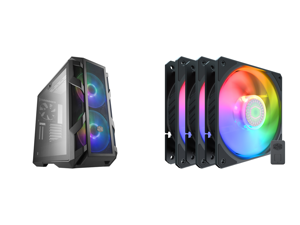 Cooler Master MasterCase H500M ATX Mid-Tower w/ 4x Side Tempered Glass Panels Type-C I/O Panel 2x Vertical GPU Card PCI Slots 2x 200mm ARGB Fans w/ARGB Controller and Cooler Master SickleFlow 120 V2 Addressable RGB 3 in 1 Square Frame Fan I Cooler Master MasterCase H500M ATX Mid-Tower w/ 4x Side Tempered Glass Panels Type-C I/O Panel 2x Vertical GPU Card PCI Slots 2x 200mm ARGB Fans w/ARGB Controller and Cooler Master SickleFlow 120 V2 Addressable RGB 3 in 1 Square Frame Fan I
