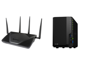 Synology RT2600ac Wi-Fi AC 2600 Gigabit Router and Synology 2 bay NAS DiskStation DS220+ (Diskless) Synology RT2600ac Wi-Fi AC 2600 Gigabit Router and Synology 2 bay NAS DiskStation DS220+ (Diskless)