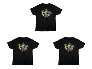 3 x Jinx Minecraft Run Away! Glow in the Dark T-Shirt M