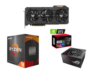 ASUS TUF Gaming GeForce RTX 3090 24GB GDDR6X PCI Express 4.0 x16 SLI Support Video Card TUF-RTX3090-O24G-GAMING and AMD Ryzen 9 5950X Vermeer 16-Core 3.4 GHz Socket AM4 105W 100-100000059WOF Desktop Processor and ASUS ROG STRIX 1000W Gold P ASUS TUF Gaming GeForce RTX 3090 24GB GDDR6X PCI Express 4.0 x16 SLI Support Video Card TUF-RTX3090-O24G-GAMING and AMD Ryzen 9 5950X Vermeer 16-Core 3.4 GHz Socket AM4 105W 100-100000059WOF Desktop Processor and ASUS ROG STRIX 1000W Gold P