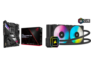 ASUS AMD AM4 ROG X570 Crosshair VIII Hero (Wi-Fi) ATX Motherboard with PCIe 4.0 Dual M.2 and Corsair Hydro Series iCUE H100i ELITE CAPELLIX 240mm Radiator Dual ML120 RGB PWM Fans Powerful iCUE Software Liquid CPU Cooler CW-9060046-WW ASUS AMD AM4 ROG X570 Crosshair VIII Hero (Wi-Fi) ATX Motherboard with PCIe 4.0 Dual M.2 and Corsair Hydro Series iCUE H100i ELITE CAPELLIX 240mm Radiator Dual ML120 RGB PWM Fans Powerful iCUE Software Liquid CPU Cooler CW-9060046-WW