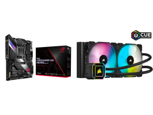 ASUS AMD AM4 ROG X570 Crosshair VIII Hero (Wi-Fi) ATX Motherboard with PCIe 4.0 Dual M.2 and Corsair Hydro Series iCUE H115i ELITE CAPELLIX 280mm Radiator Dual ML140 RGB PWM Fans Powerful iCUE Software Liquid CPU Cooler CW-9060047-WW ASUS AMD AM4 ROG X570 Crosshair VIII Hero (Wi-Fi) ATX Motherboard with PCIe 4.0 Dual M.2 and Corsair Hydro Series iCUE H115i ELITE CAPELLIX 280mm Radiator Dual ML140 RGB PWM Fans Powerful iCUE Software Liquid CPU Cooler CW-9060047-WW