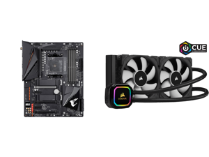GIGABYTE B550 AORUS PRO AC AM4 AMD B550 ATX Motherboard with Dual M.2 SATA 6Gb/s USB 3.2 Gen 2 Intel 802.11ac 2.5 GbE LAN PCIe 4.0 and CORSAIR iCUE H100i RGB PRO XT 240mm Radiator Dual 120mm PWM Fans Software Control Liquid CPU Cooler CW-90 GIGABYTE B550 AORUS PRO AC AM4 AMD B550 ATX Motherboard with Dual M.2 SATA 6Gb/s USB 3.2 Gen 2 Intel 802.11ac 2.5 GbE LAN PCIe 4.0 and CORSAIR iCUE H100i RGB PRO XT 240mm Radiator Dual 120mm PWM Fans Software Control Liquid CPU Cooler CW-90