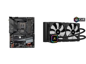 GIGABYTE Z590 AORUS ELITE AX LGA 1200 Intel Z590 ATX Motherboard with Triple M.2 PCIe 4.0 USB 3.2 Gen2X2 Type-C Intel WIFI 6 2.5GbE LAN and CORSAIR iCUE H115i RGB PRO XT 280mm Radiator Dual 140mm PWM Fans Software Control Liquid CPU Cooler GIGABYTE Z590 AORUS ELITE AX LGA 1200 Intel Z590 ATX Motherboard with Triple M.2 PCIe 4.0 USB 3.2 Gen2X2 Type-C Intel WIFI 6 2.5GbE LAN and CORSAIR iCUE H115i RGB PRO XT 280mm Radiator Dual 140mm PWM Fans Software Control Liquid CPU Cooler