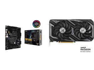 ASUS TUF GAMING B550-PLUS AMD AM4 (3rd Gen Ryzen) ATX Gaming Motherboard (PCIe 4.0 2.5Gb LAN HDMI 2.1 BIOS FlashBack USB 3.2 Gen 2 Addressable Gen 2 RGB Header and AURA Sync) and ASUS ROG STRIX Radeon RX 6600 XT 8GB GDDR6 PCI Express 4.0 Cr ASUS TUF GAMING B550-PLUS AMD AM4 (3rd Gen Ryzen) ATX Gaming Motherboard (PCIe 4.0 2.5Gb LAN HDMI 2.1 BIOS FlashBack USB 3.2 Gen 2 Addressable Gen 2 RGB Header and AURA Sync) and ASUS ROG STRIX Radeon RX 6600 XT 8GB GDDR6 PCI Express 4.0 Cr