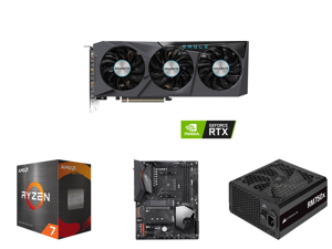 GIGABYTE Eagle GeForce RTX 3070 8GB GDDR6 PCI Express 4.0 ATX Video Card GV-N3070EAGLE OC-8GD (rev. 2.0) and AMD Ryzen 7 5800X - Ryzen 7 5000 Series Vermeer (Zen 3) 8-Core 3.8 GHz Socket AM4 105W Desktop Processor - 100-100000063WOF and GIG GIGABYTE Eagle GeForce RTX 3070 8GB GDDR6 PCI Express 4.0 ATX Video Card GV-N3070EAGLE OC-8GD (rev. 2.0) and AMD Ryzen 7 5800X - Ryzen 7 5000 Series Vermeer (Zen 3) 8-Core 3.8 GHz Socket AM4 105W Desktop Processor - 100-100000063WOF and GIG