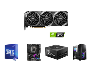 MSI Ventus GeForce RTX 3060 Ti 8GB GDDR6 PCI Express 4.0 Video Card RTX 3060 Ti VENTUS 3X 8G OC LHR and Intel Core i7 10th Gen - Core i7-10700K Comet Lake 8-Core 3.8 GHz LGA 1200 125W Desktop Processor w/ Intel UHD Graphics 630 and MSI MPG MSI Ventus GeForce RTX 3060 Ti 8GB GDDR6 PCI Express 4.0 Video Card RTX 3060 Ti VENTUS 3X 8G OC LHR and Intel Core i7 10th Gen - Core i7-10700K Comet Lake 8-Core 3.8 GHz LGA 1200 125W Desktop Processor w/ Intel UHD Graphics 630 and MSI MPG