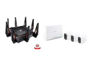 ASUS ROG Rapture GT-AX11000 AX11000 Tri-band 10 Gigabit WiFi Router AiProtection Lifetime Security by Trend Micro AiMesh compatible for Mesh Wi-Fi System Next-Gen Wi-Fi 6 Wireless 802.11Ax and Arlo Pro 2 Wireless Security Camera System - 3 ASUS ROG Rapture GT-AX11000 AX11000 Tri-band 10 Gigabit WiFi Router AiProtection Lifetime Security by Trend Micro AiMesh compatible for Mesh Wi-Fi System Next-Gen Wi-Fi 6 Wireless 802.11Ax and Arlo Pro 2 Wireless Security Camera System - 3