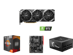 MSI Ventus GeForce RTX 3060 12GB GDDR6 PCI Express 4.0 Video Card RTX 3060 Ventus 3X 12G OC and AMD Ryzen 7 5700G - Ryzen 7 5000 G-Series Cezanne (Zen 3) 8-Core 3.8 GHz Socket AM4 65W AMD Radeon Graphics Desktop Processor - 100-100000263BOX