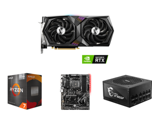MSI Gaming GeForce RTX 3060 Ti 8GB GDDR6 PCI Express 4.0 Video Card RTX 3060 Ti Gaming X 8G LHR and AMD Ryzen 7 5700G - Ryzen 7 5000 G-Series Cezanne (Zen 3) 8-Core 3.8 GHz Socket AM4 65W AMD Radeon Graphics Desktop Processor - 100-10000026