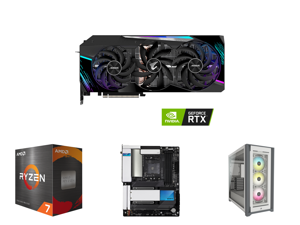 GIGABYTE AORUS GeForce RTX 3090 MASTER 24G (rev. 2.0) Graphics Card Max Covered Cooling 24GB 384-bit GDDR6X GV-N3090AORUS M-24GD REV2.0 Video Card and AMD Ryzen 7 5800X - Ryzen 7 5000 Series Vermeer (Zen 3) 8-Core 3.8 GHz Socket AM4 105W De