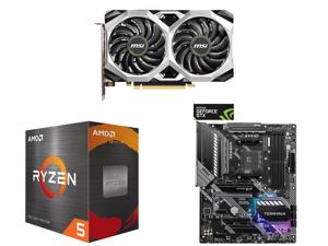MSI Ventus GeForce GTX 1660 SUPER 6GB GDDR6 PCI Express 3.0 x16 Video Card GTX 1660 SUPER VENTUS XS OC and AMD Ryzen 5 5600X - Ryzen 5 5000 Series Vermeer (Zen 3) 6-Core 3.7 GHz Socket AM4 65W Desktop Processor - 100-100000065BOX and MSI MA