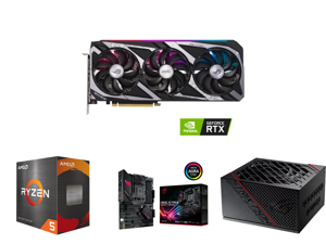 ASUS ROG Strix GeForce RTX 3060 12GB GDDR6 PCI Express 4.0 Video Card ROG-STRIX-RTX3060-O12G-V2-GAMING and AMD Ryzen 5 5600X - Ryzen 5 5000 Series Vermeer (Zen 3) 6-Core 3.7 GHz Socket AM4 65W Desktop Processor - 100-100000065BOX and ASUS R