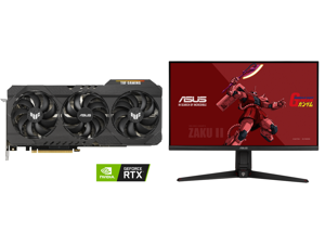 ASUS TUF Gaming GeForce RTX 3070 Ti 8GB GDDR6X PCI Express 4.0 Video Card TUF-RTX3070TI-O8G-GAMING and ASUS TUF Gaming 27" 1440P HDR Monitor (VG27AQGL1A) ZAKU II Edition - QHD (2560 x 1440) 170Hz 1ms IPS G-SYNC Compatible Extreme Low Motion