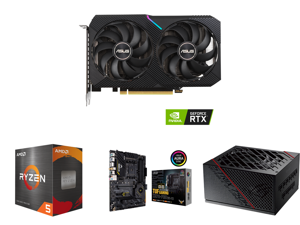 ASUS Dual GeForce RTX 3060 12GB GDDR6 PCI Express 4.0 Video Card DUAL-RTX3060-O12G-V2 and AMD Ryzen 5 5600X - Ryzen 5 5000 Series Vermeer (Zen 3) 6-Core 3.7 GHz Socket AM4 65W Desktop Processor - 100-100000065BOX and ASUS TUF Gaming X570-PR