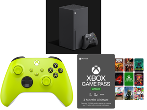 Microsoft Xbox Series X and Xbox Wireless Controller - Electric Volt and Xbox Game Pass Ultimate: 3 Month Membership US [Digital Code]