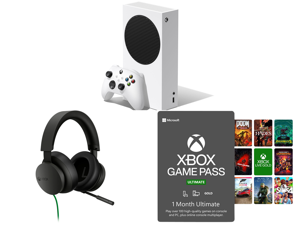 Microsoft Xbox Series S and Xbox Stereo Headset for Xbox One PC Xbox Series X|S and Xbox Game Pass Ultimate: 1 Month Membership US [Digital Code]
