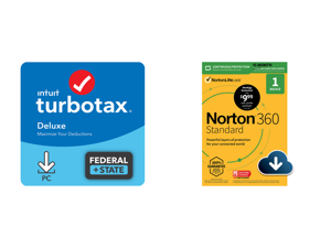 Intuit TurboTax Desktop Deluxe with State 2021 Download + Norton 360 Standard - 15 Month Subscription
