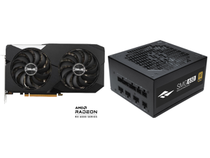 ASUS Dual Radeon RX 6600 8GB GDDR6 PCI Express 4.0 Video Card DUAL-RX6600-8G and Rosewill SMG650 80 Plus Gold Certified 650W Fully Modular Power Supply | ATX 12V | 135mm Quiet Fan | Japanese Capacitors | 5 Year Warranty