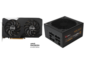 ASUS Dual Radeon RX 6600 8GB GDDR6 PCI Express 4.0 Video Card DUAL-RX6600-8G and Rosewill Hive Series 850W Full Modular Gaming Power Supply 80 PLUS Bronze Certified Single +12V Rail SLI CrossFire Ready - Hive-850s