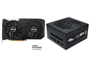 ASUS Dual Radeon RX 6600 8GB GDDR6 PCI Express 4.0 Video Card DUAL-RX6600-8G and Rosewill SMG750 80 Plus Gold Certified 750W Fully Modular Power Supply | ATX 12V v2.31 EPS 12V v2.92 | 135mm Quiet Fan | Japanese Capacitors | 5 Year Warranty