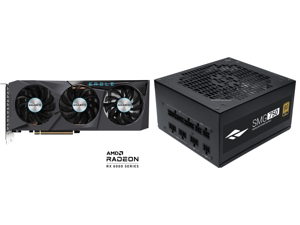 GIGABYTE Radeon RX 6600 EAGLE 8G Graphics Card WINDFORCE 3X Cooling System 8GB 128-bit GDDR6 GV-R66EAGLE-8GD Video Card and Rosewill SMG750 80 Plus Gold Certified 750W Fully Modular Power Supply | ATX 12V v2.31 EPS 12V v2.92 | 135mm Quiet F