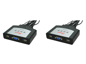 2 x Rosewill RKV-4UC 4 Port USB Cable KVM 1.2m Cable Built with Speaker Mic Remote Flip Button