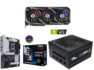 ASUS ROG Strix GeForce RTX 3070 Ti 8GB GDDR6X PCI Express 4.0 Video Card ROG-STRIX-RTX3070TI-O8G-GAMING and ASUS PRIME Z590-A LGA 1200 Intel Z590 SATA 6Gb/s ATX Intel Motherboard and Rosewill SMG750 80 Plus Gold Certified 750W Fully Modular