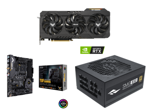 ASUS TUF Gaming GeForce RTX 3070 Ti 8GB GDDR6X PCI Express 4.0 Video Card TUF-RTX3070TI-O8G-GAMING and ASUS AM4 TUF Gaming X570-Plus (Wi-Fi) ATX Motherboard with PCIe 4.0 Dual M.2 12+2 with Dr. MOS Power Stage HDMI DP SATA 6Gb/s USB 3.2 Gen
