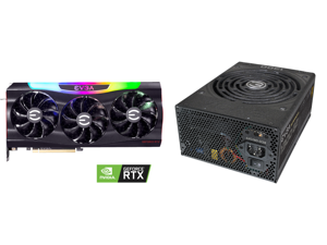 EVGA GeForce RTX 3090 FTW3 ULTRA GAMING Video Card 24G-P5-3987-KR 24GB GDDR6X iCX3 Technology ARGB LED Metal Backplate and EVGA SuperNOVA 1300 G2 120-G2-1300-XR 80+ GOLD 1300W Fully Modular Includes FREE Power On Self Tester Power Supply