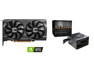 EVGA GeForce RTX 3050 XC GAMING Video Card 08G-P5-3553-KR 8GB GDDR6 Dual-Fan Metal Backplate and EVGA 600 BR 100-BR-0600-K1 600 W ATX12V / EPS12V SLI CrossFire 80 PLUS BRONZE Certified Non-Modular Active PFC Power Supply