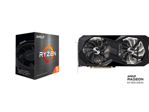 AMD Ryzen 5 5600 - Ryzen 5 5000 Series 6-Core Socket AM4 65W Desktop Processor - 100-100000927BOX and ASRock Radeon RX 6600 8GB PCI Express 4.0 Video Card RX6600 CLD 8G