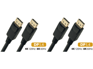 2 x Omni Gear DP-3 3 ft. 8K DisplayPort to DisplayPort Cable 1.4 VERSION with 8K 60Hz