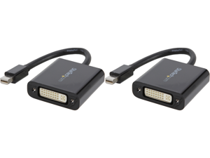 2 x StarTech.com MDP2DVI3 Mini DisplayPort to DVI Adapter - 1920x1200 - 1080p - Dongle - Monitor Adapter - Mini DisplayPort Adapter - Mini DP to DVI