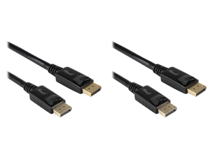 2 x Rosewill RCDC-17002 6 ft. DisplayPort 1.2 Cable Black Gold Plated 4K x 2K Ready Eyefinity Support