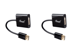 2 x Rosewill CL-AD-DP2DVI-6-BK DP DisplayPort to DVI Video Adapter Converter