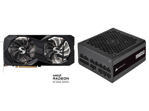ASRock Radeon RX 6600 Video Card RX6600 CLD 8G and CORSAIR RM850 CP-9020235-NA 850 W Power Supply