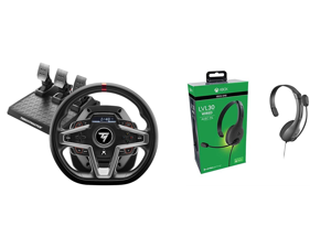 Thrustmaster T248 Racing Wheel (Xbox Series X|S Xbox One PC) and PDP 048-136-NA LVL30 Wired Chat Headset For Xbox Series X|S Xbox One