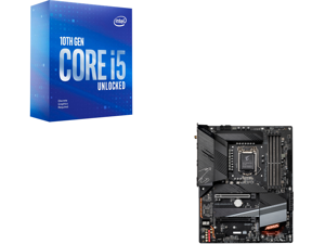 Intel Core i5-10600KF - Core i5 10th Gen Comet Lake 6-Core 4.1 GHz LGA 1200 125W Desktop Processor - BX8070110600KF and GIGABYTE Z590 AORUS ELITE AX LGA 1200 Intel Z590 ATX Motherboard with Triple M.2 PCIe 4.0 USB 3.2 Gen2X2 Type-C Intel WI